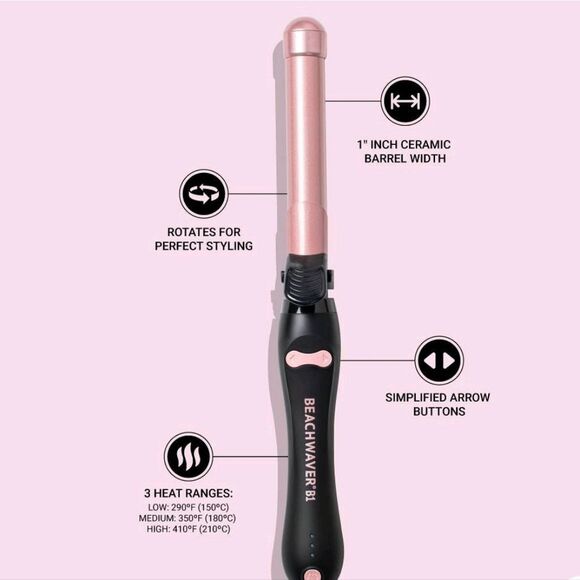The Beachwaver Co B1 Rotating 1" Curling Iron- Midnight Rose - Picture 8 of 12
